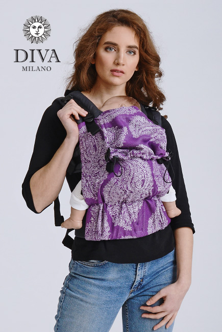 Diva Half Wrap Conversion Buckle Carrier: Viola Linen, The One!