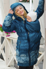 Babywearing Coat 3 in 1 (high-warm), Azzurro