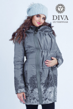 Babywearing Coat 4 in 1 (medium-warm) with a Back-Carry Option, Pietra