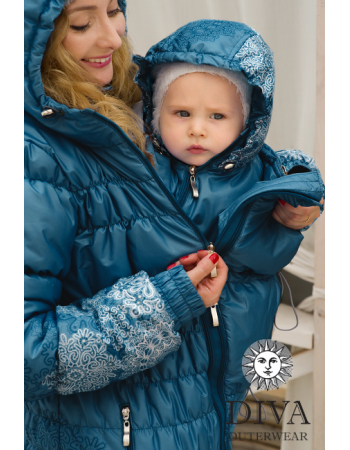 Babywearing Coat 3 in 1 (high-warm), Azzurro