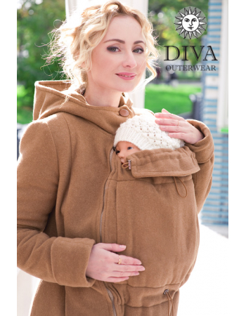 Babywearing Wool Winter Coat, Camello