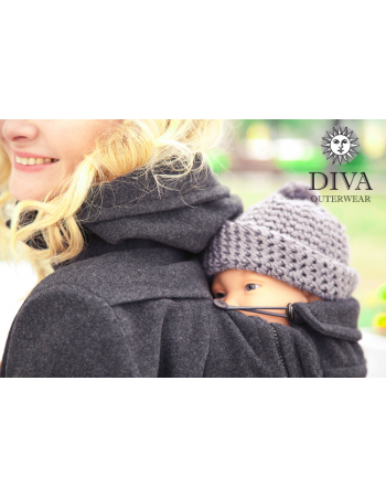 Babywearing Wool Winter Coat with a Backcarry Option, Antracite