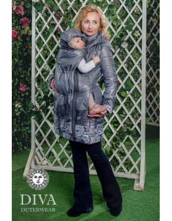 Babywearing Coat 4 in 1 (medium-warm) with a Back-Carry Option, Pietra