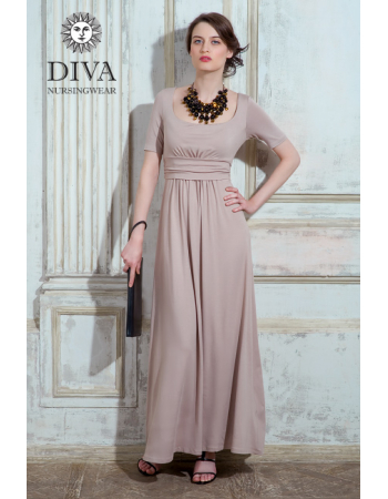 Nursing Dress Diva Nursingwear Stella Maxi, Grano