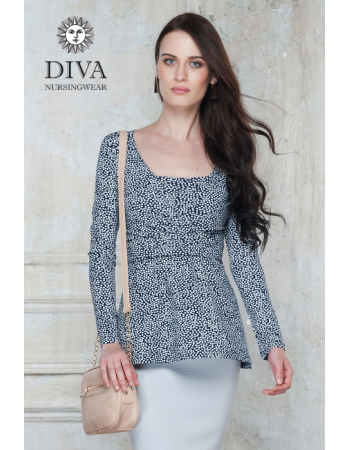 Nursing Top Diva Nursingwear Alba Long Sleeved, Domino