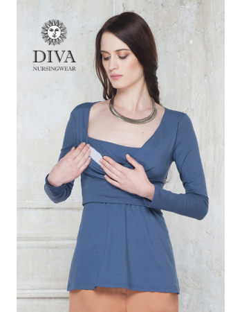 Nursing Top Diva Nursingwear Alba Long Sleeved, Notte