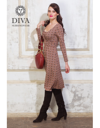 Nursing Dress Diva Nursingwear Alba Long Sleeved, Sole