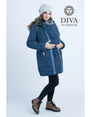 Babywearing Winter Coat 4 in 1 with a Back-Carry Option, Azzurro