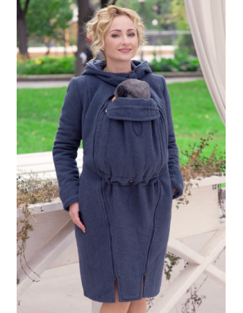 Babywearing Wool Winter Coat with a Backcarry Option, Notte