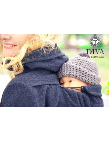 Babywearing Wool Winter Coat with a Backcarry Option, Notte