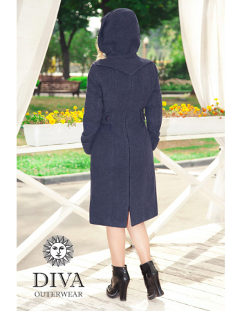 Babywearing Wool Winter Coat with a Backcarry Option, Notte