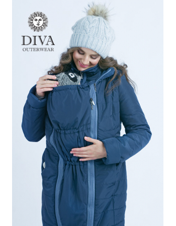 Babywearing Winter Coat 4 in 1 with a Back-Carry Option, Azzurro