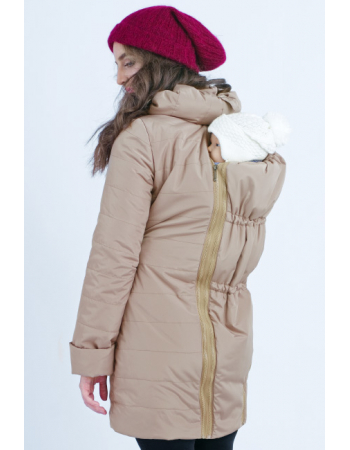 Babywearing Coat 4 in 1 with a Back-Carry Option (high-warm), Moka