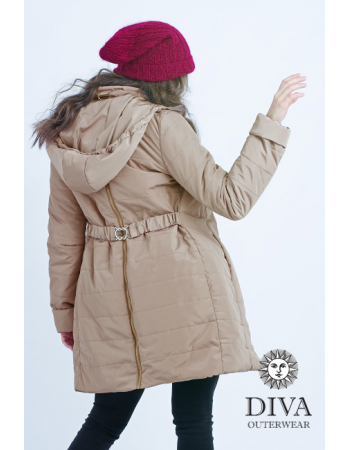 Babywearing Coat 4 in 1 with a Back-Carry Option (high-warm), Moka