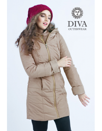 Babywearing Coat 4 in 1 with a Back-Carry Option (high-warm), Moka