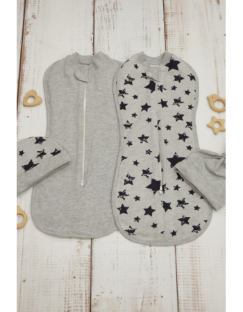 Swaddle Pods Set, Black Stars (Warm)