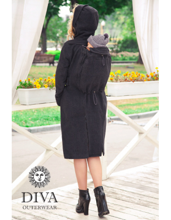 Babywearing Wool Winter Coat with a Backcarry Option, Antracite