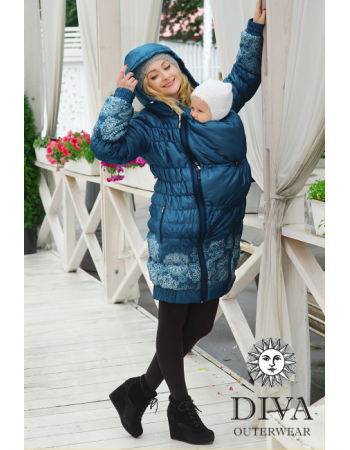 Babywearing Coat 3 in 1 (high-warm), Azzurro