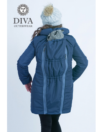 Babywearing Winter Coat 4 in 1 with a Back-Carry Option, Azzurro