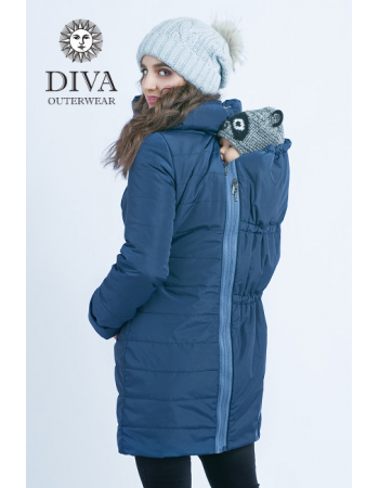 Babywearing Winter Coat 4 in 1 with a Back-Carry Option, Azzurro