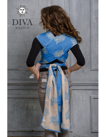 Diva Basico Mei Tai 100% cotton with a hood: Azzurro