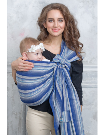 Simple Ring Sling Bayushka, Blue Stripes - 1-Layered