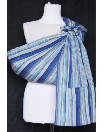 Simple Ring Sling Bayushka, Blue Stripes - 1-Layered